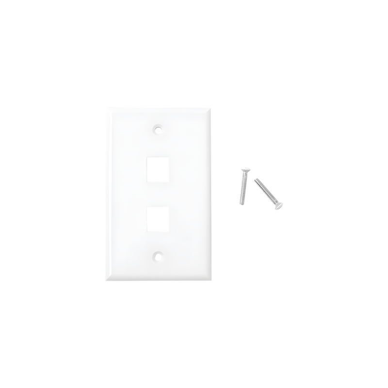 Placa de Pared / 2 Puertos Keystone / Montaje Vertical / UL 94V-0 / 70 x 115 mm (2.75 x 4.52 in)