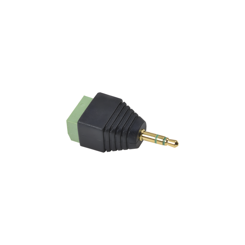 Adaptador de Audio y Video / Conector 3.5 mm Macho / Terminal Atornillable 3-Pin / Montaje sin Soldadura