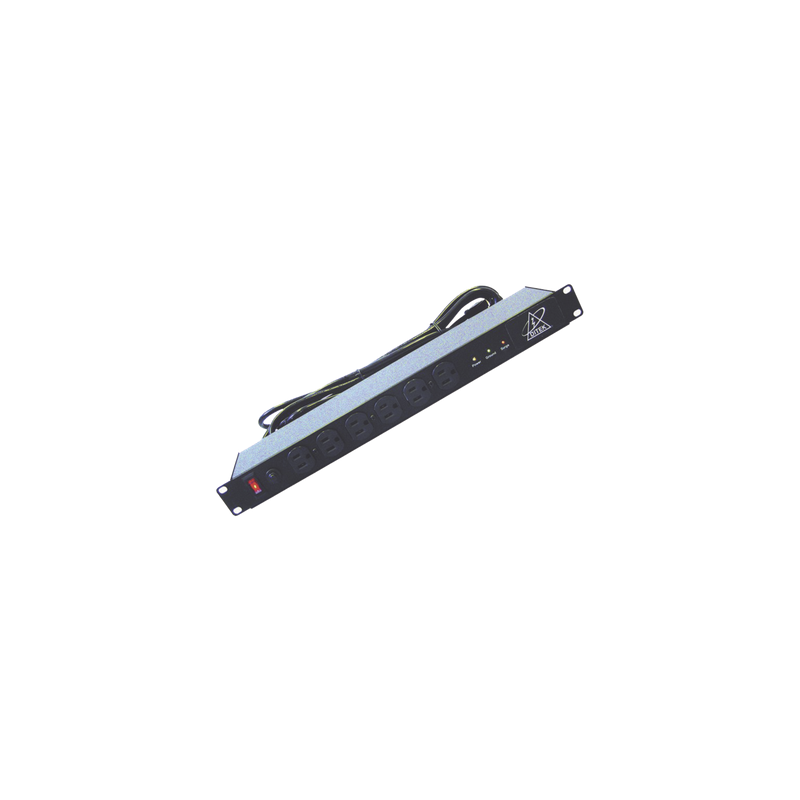 Protector de Rack 1U / 12 Salidas NEMA 5-15P / 120 VCA 15 A / Supresión EMI/RFI / 90 kA / 1.58 x 3.74 x 17.01 in
