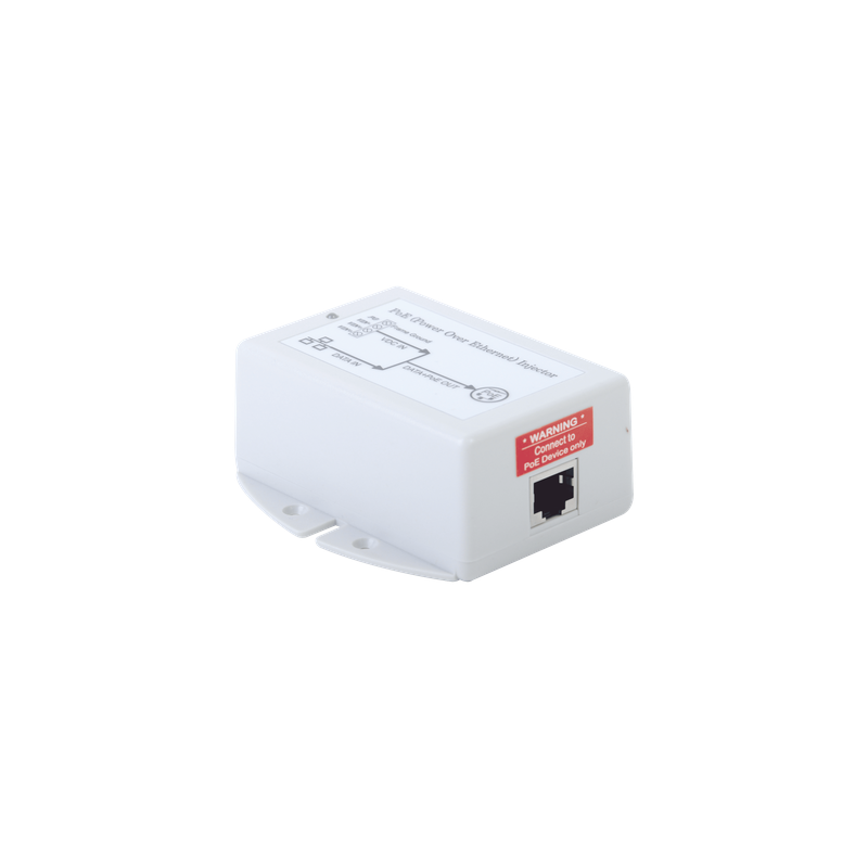 Inyector POE para Aplicación Solar, Entrada 9-36 Vcc, Salida Pasivo en 24 Vcc 10/100/1000 Mbps, Hasta 19 Watts