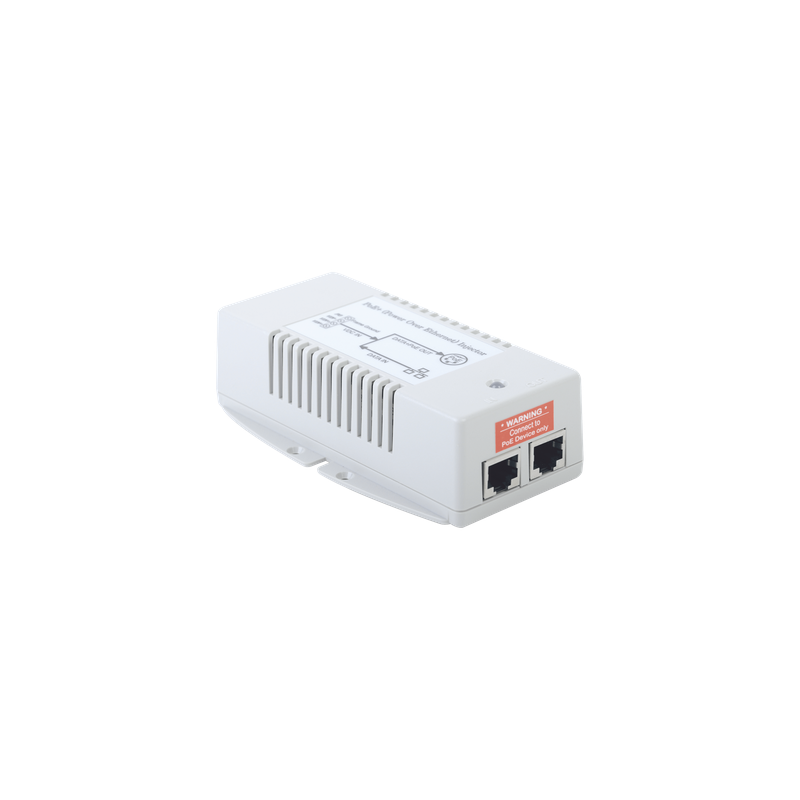 Inyector POE Para Aplicación Solar, Entrada 10-15 Vcc, Salida en 56 Vcc, 802.3 af/at, 10/100/1000 Mbps, Hasta 35 Watts
