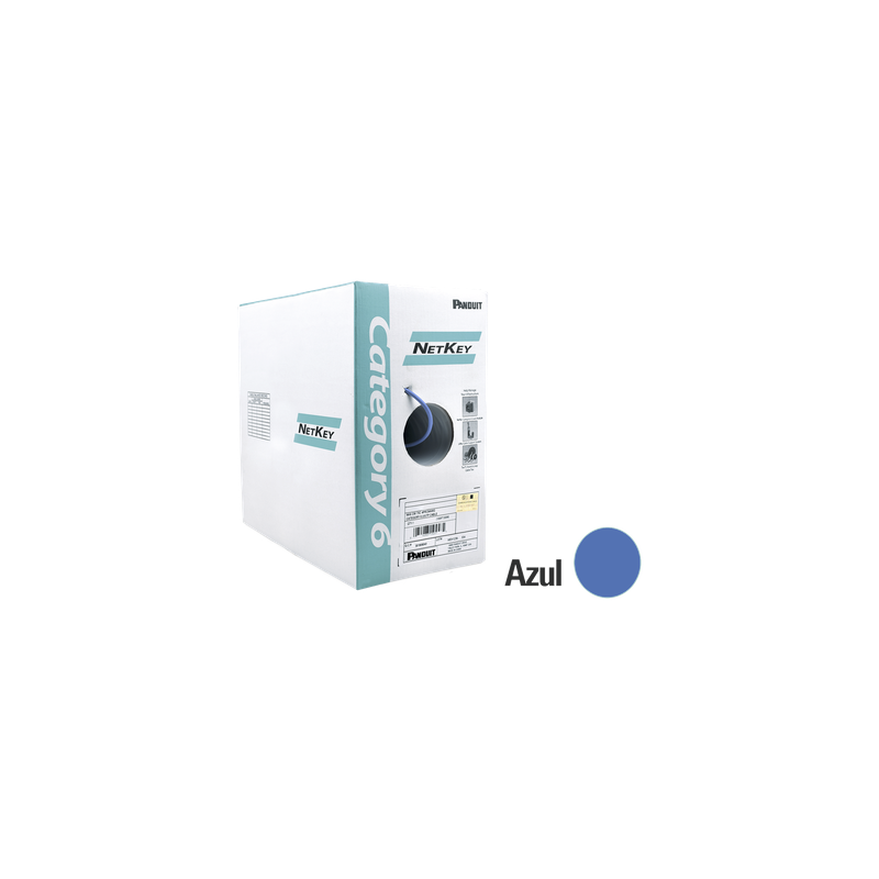 Bobina Cable UTP Cat6 Panduit 305m Azul CMR
