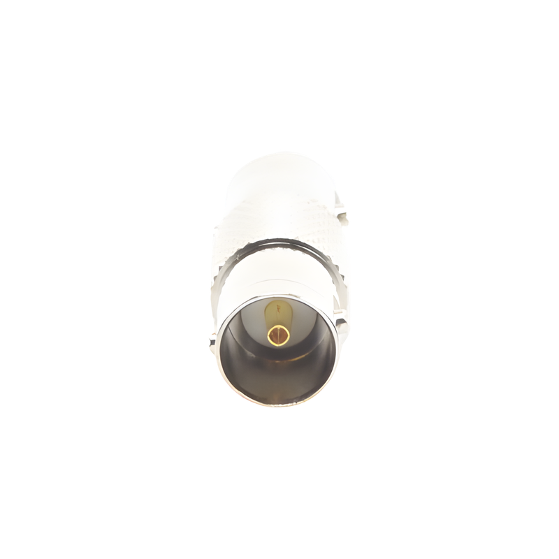 Adaptador Coaxial Tipo Barril / BNC Hembra a BNC Hembra / 75 Ohm / Níquel-Oro-Teflón / 32.5 mm Largo