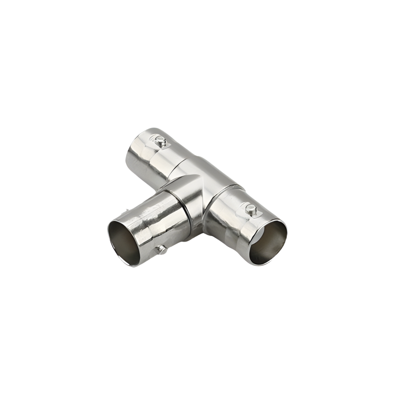 Adaptador Coaxial en T / Triple BNC Hembra / 75 Ohm / Níquel-Oro-PTFE / 14.5 x 23.7 x 33.0 mm