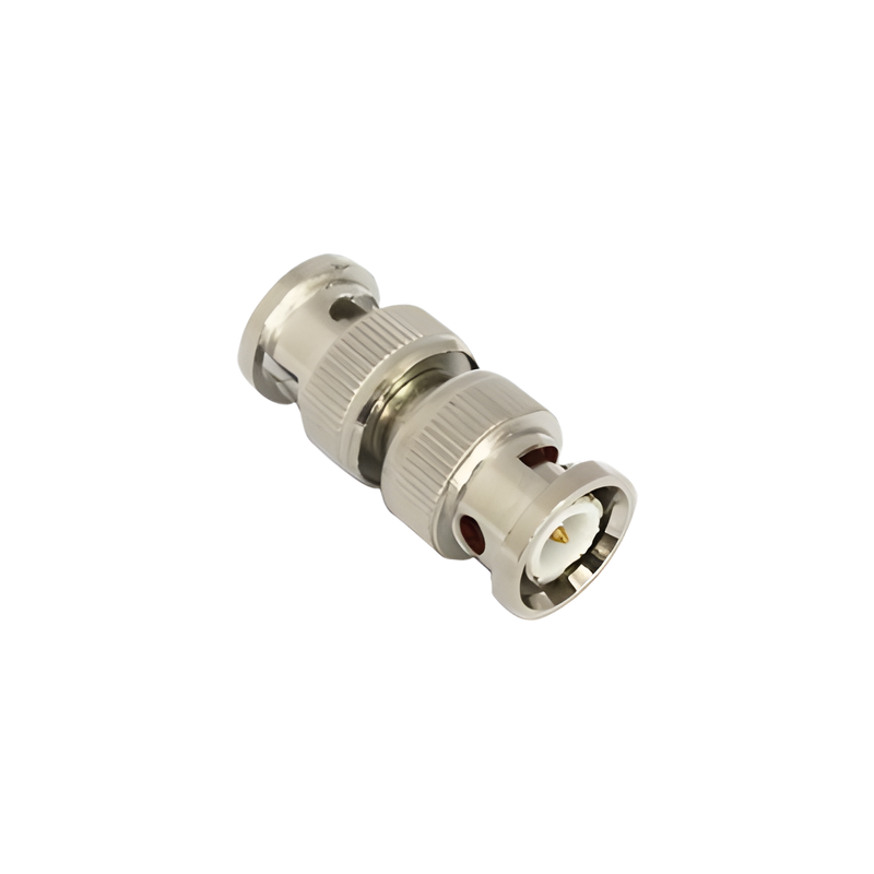 Adaptador Coaxial / BNC Macho a BNC Macho / 75 Ohm / Barril / Níquel-Oro-PTFE / 13.9 mm x 33.6 mm