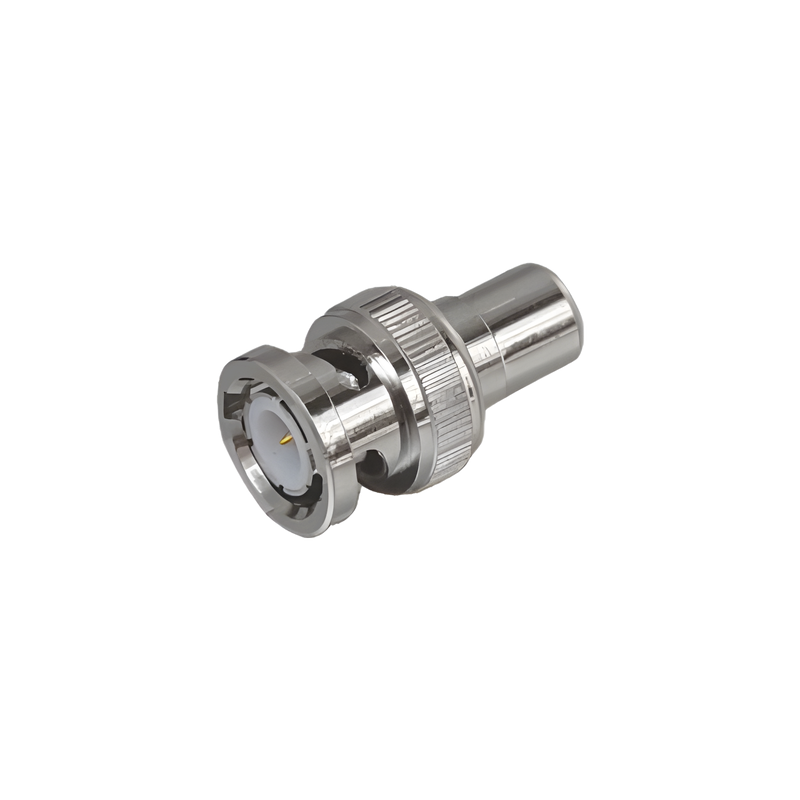 Adaptador en Línea / 75 Ohm / BNC Macho a RCA Hembra / 13.9 mm x 27 mm / 0.55 in x 1.06 in