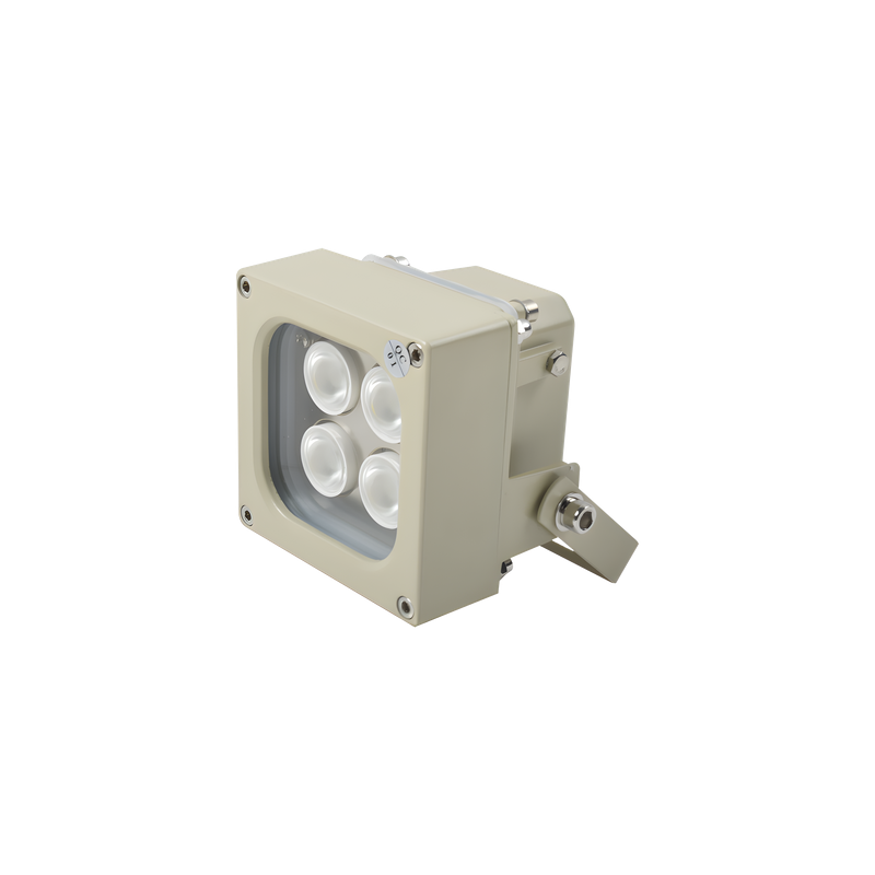 Iluminador LED de Alta Potencia | Luz Blanca | 10 Metros de Iluminación | Cobertura 120° | IP66 | Bajo Consumo de Energía | Fotocélula Incorporada | Soporte en “U” | Carcasa de Aluminio | Alta Transmitancia de Luz.