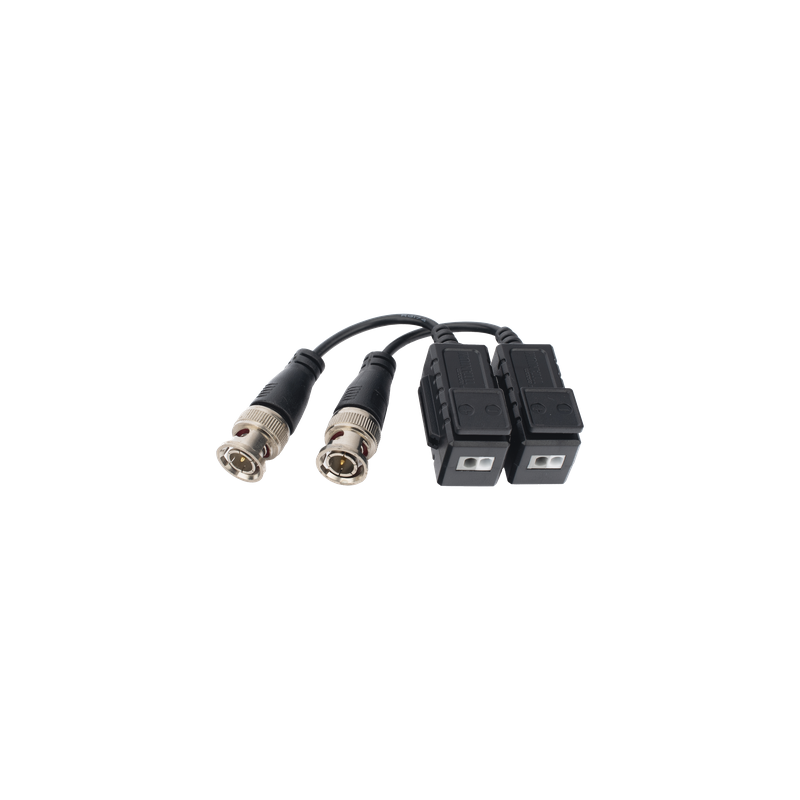Kit de Transceptores Pasivos (Baluns) / Transmisión 4K / Distancia 250 m (820.2 ft) / Protección TVS / Inmunidad 60 dB / Conectores Cobre / HD-TVI CVI AHD CVBS