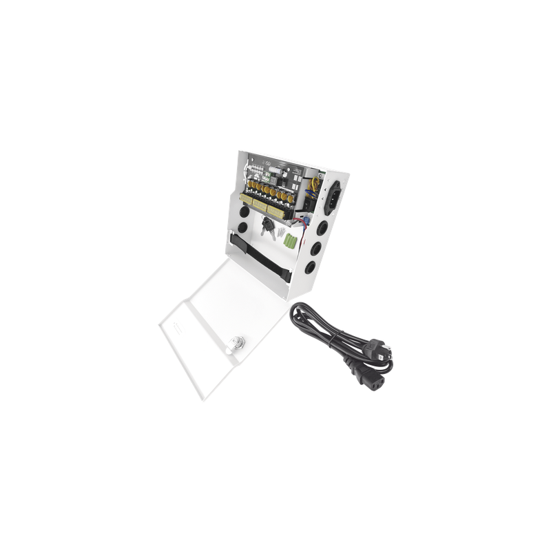 Fuente de Poder con Respaldo de Batería / 11-15 Vcc / 10 A / 9 Salidas / Entrada 96-264 Vca / Protección de Batería 10.5 V
