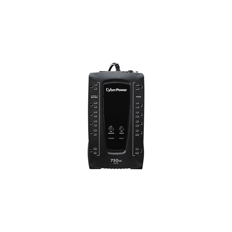 UPS de 750 VA/450 W, Topología Línea Interactiva, Entrada 120 Vca NEMA 5-15P, Tipo Gabinete Compacto, Con 12 Tomas NEMA 5-15R
