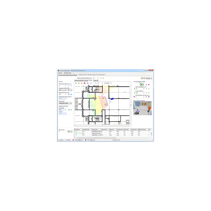 Software de Diseño para Sistema de Video IP / Hasta 16 Cámaras por Proyecto / Modelado 2D y 3D / Calculadoras Integradas