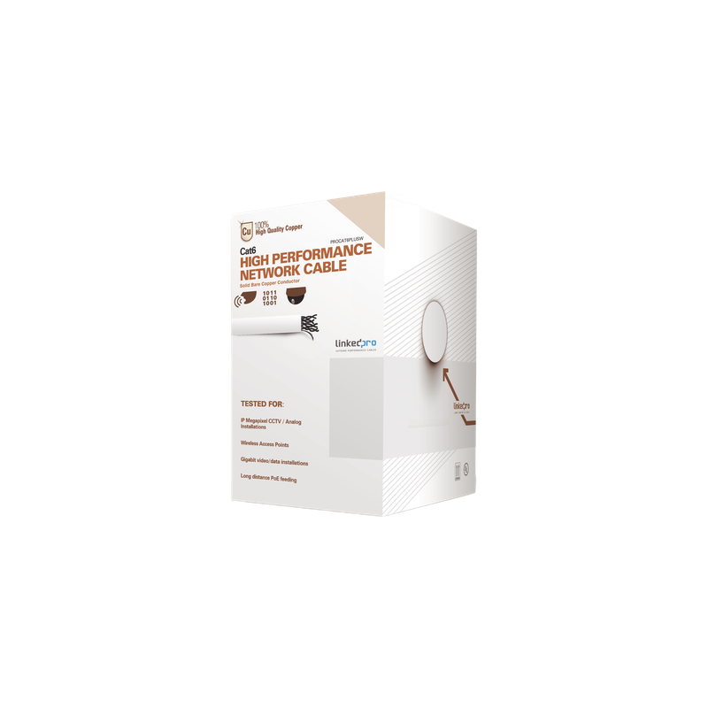 Bobina Cable Cat6 LinkedPro 305m Cobre Blanco
