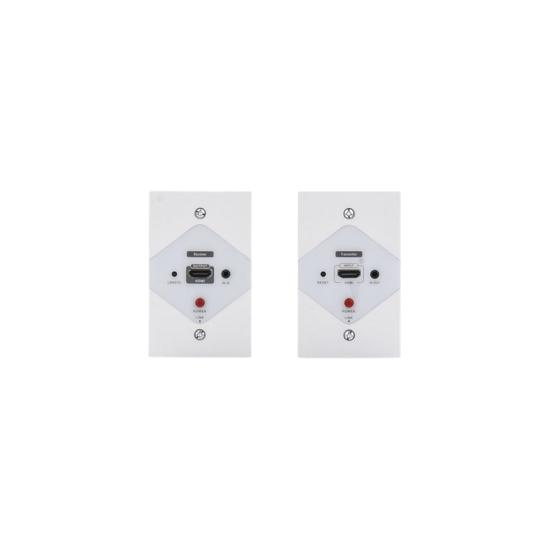 Extensor HDMI en Placa de Pared / 1080P @ 60 Hz / 40 m (131.2 ft) / Cat 6/6A/7 / IR Bidireccional / HDCP 1.4a/1.2a / Cero Latencia