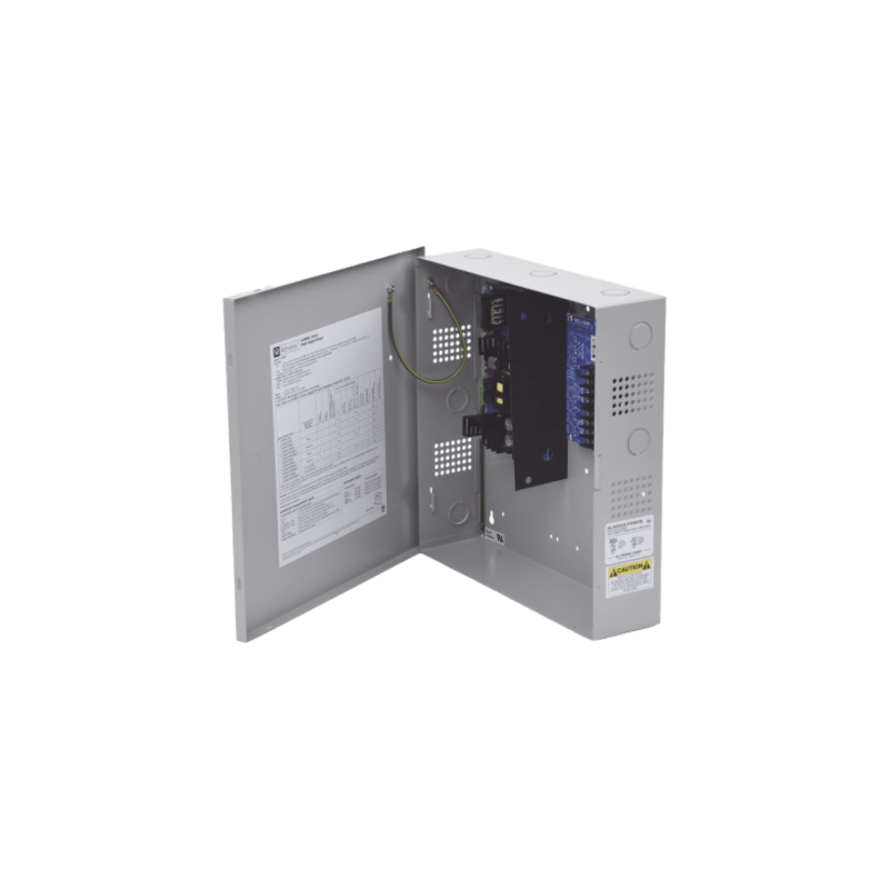 Fuente de Alimentación Controlada / 8 Salidas 12/24 Vcc / 6 A Continuos / Protección PTC Clase 2 / Cargador de Batería Integrado / 115 Vca Entrada