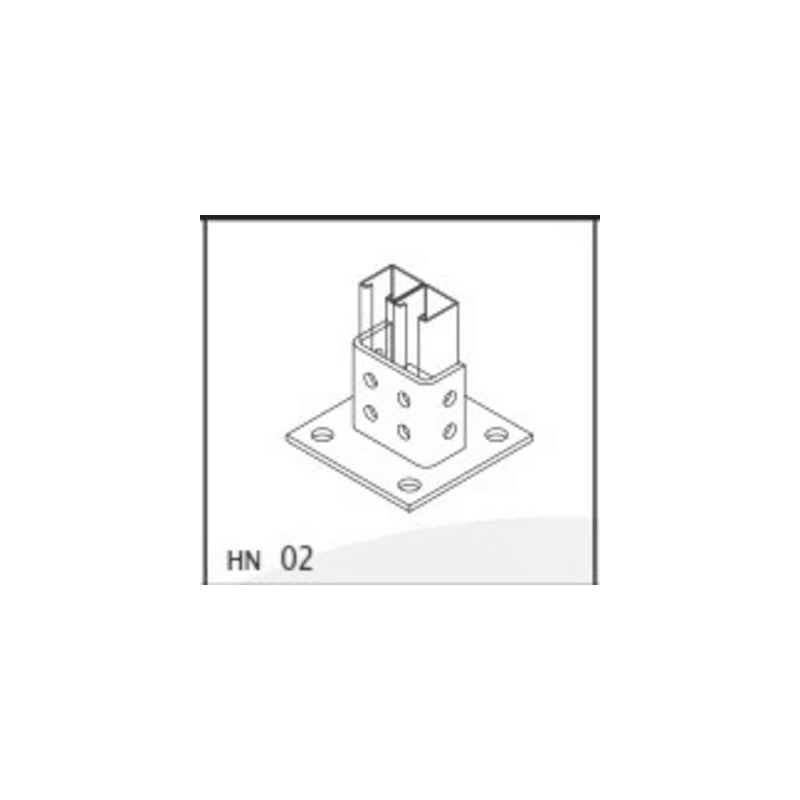 Base Cuadrada 4 Perforaciones para Perfil Doble ANCLO | Precio México - Envío Inmediato | LM Soluciones
