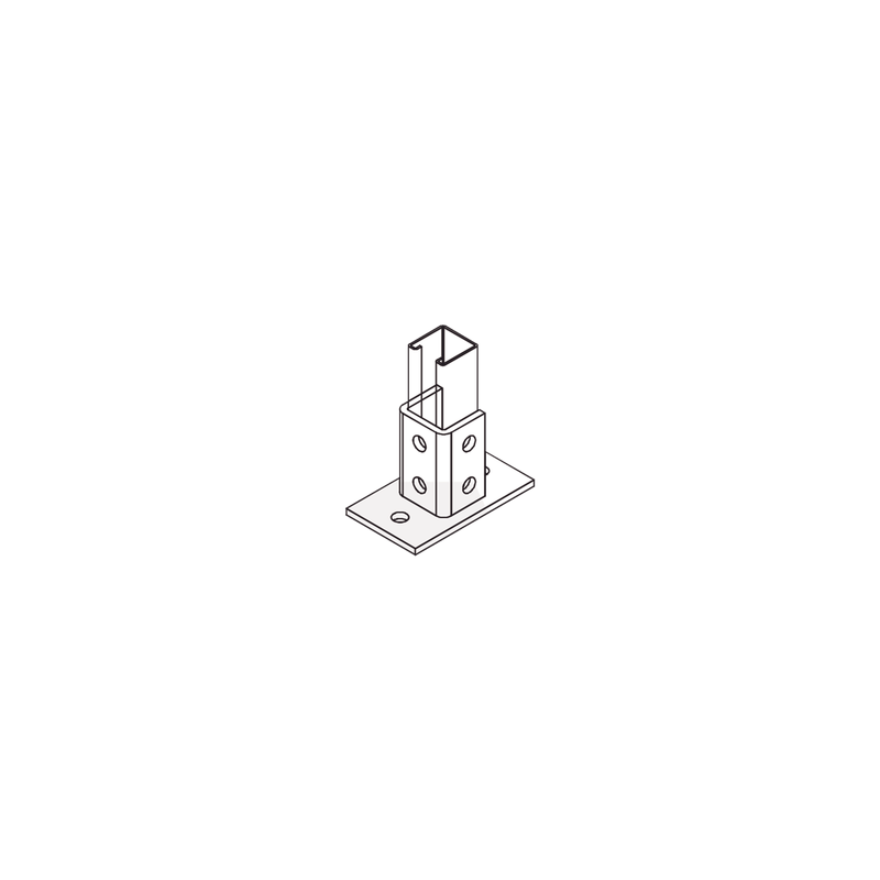 Base Rectangular 2 Perforaciones para Perfil Sencillo ANCLO | Precio México - Envío Inmediato | LM Soluciones