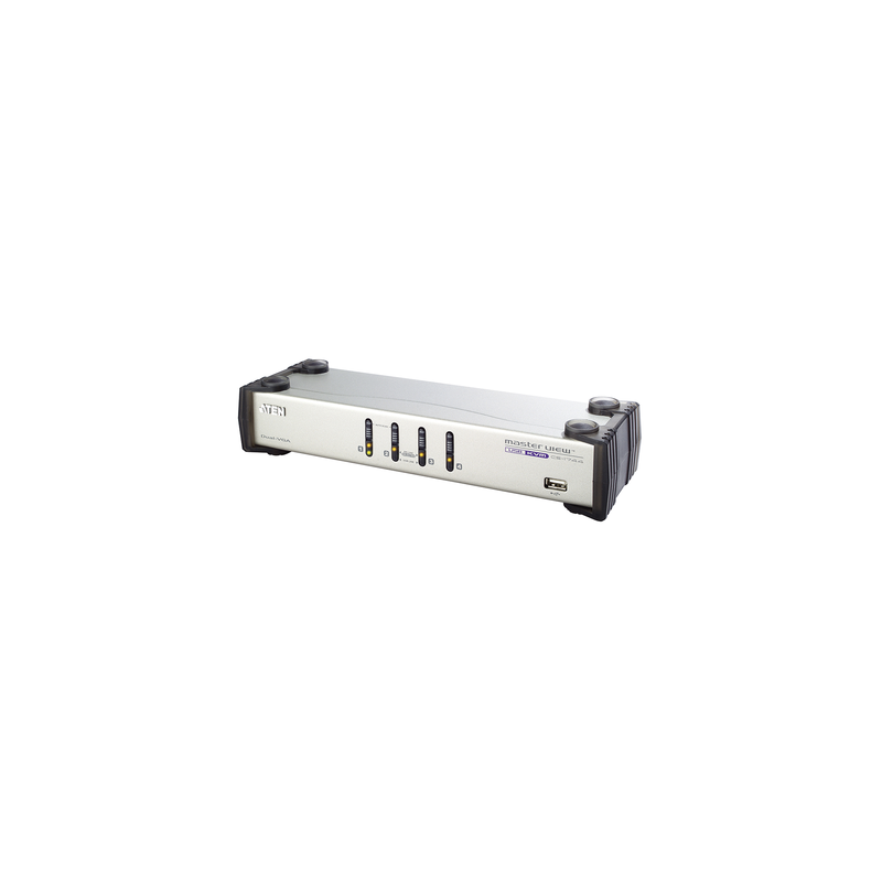 Conmutador KVMP | Doble pantalla | audio | 4 puertos USB VGA | 
