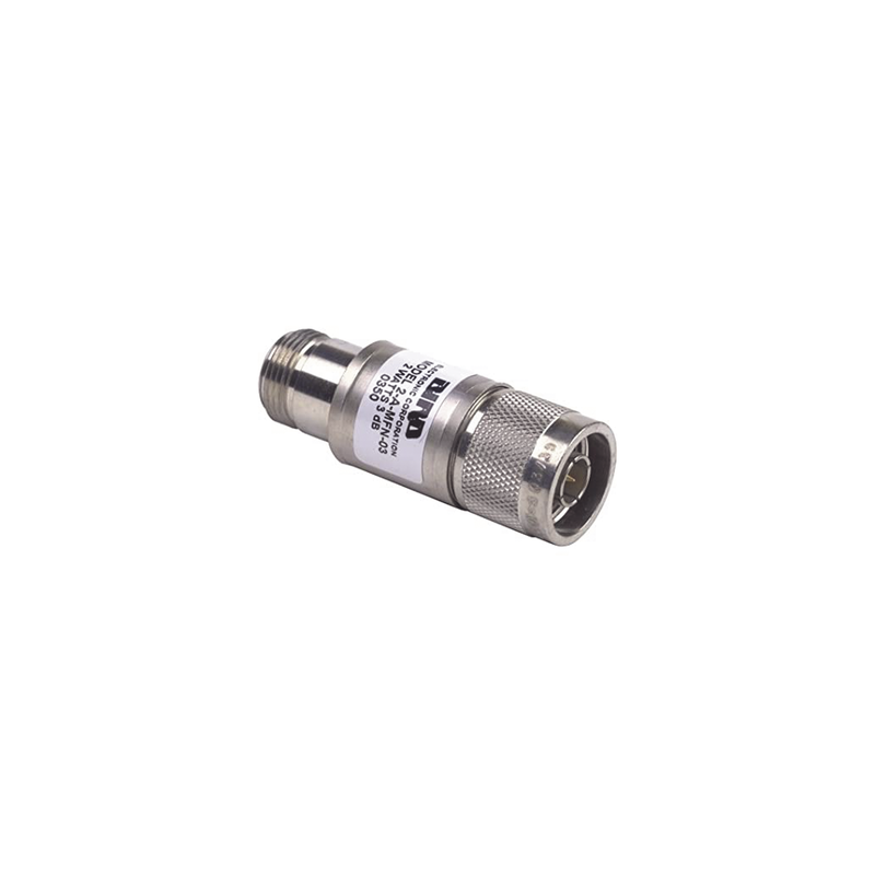 Atenuador en Línes de 3 dB, 2 W. Máximo, CD-4 GHz, Conectores N Macho-Hembra.