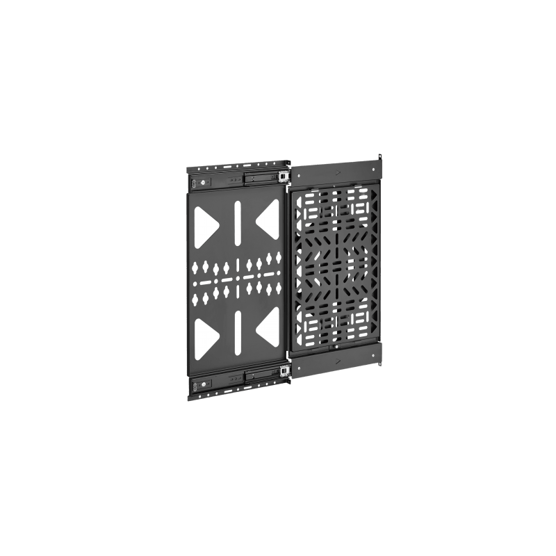Montaje Deslizante de Almacenamiento AV | Capacidad de Carga 10 kg (22 lbs) | Rango de Deslizamiento 300 mm | Fabricado en Acero | Sistema de Sujeción Quick-Release sin Herramientas
