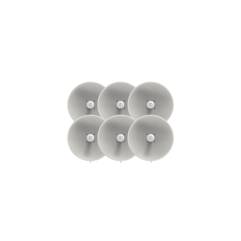 Paquete de 6 ePMP Force 300-25L para zonas con alta interferencia, hasta 400+ Mbps, 4910 - 6200 MHz, 802.11 AC Wave2, Antena de 25 dBi, baja latencia