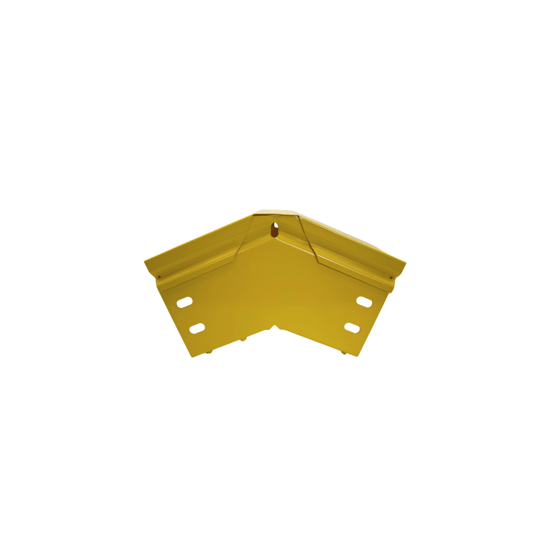 CHFIBER CURVA VERTICAL EXTERIOR A 45° DE ALUMINIO PERALTE 4" ANCHO 4" RADIO 8" CON RECUBRIMIENTO EN PINTURA EPÓXICA, INCLUYE TAPA , UN PAR DE COPLES Y TORNILLERÍA.