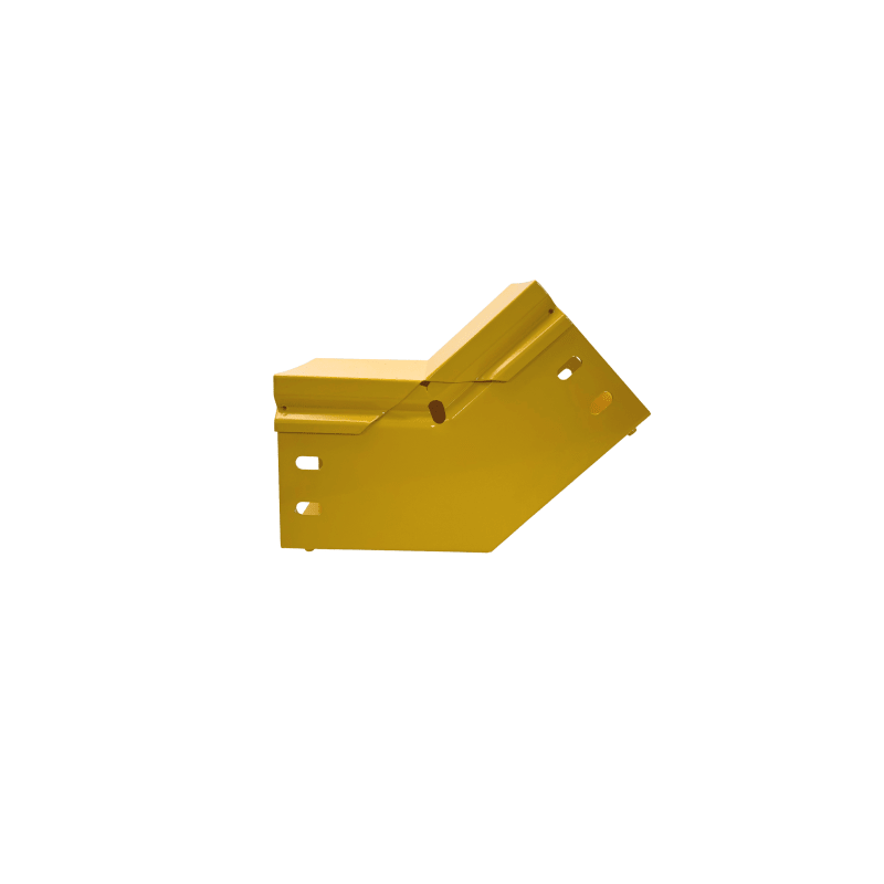 CHFIBER CURVA VERTICAL INTERIOR A 45° DE ALUMINIO PERALTE 4" ANCHO 4" RADIO 8" CON RECUBRIMIENTO EN PINTURA EPÓXICA, INCLUYE TAPA , UN PAR DE COPLES Y TORNILLERÍA.