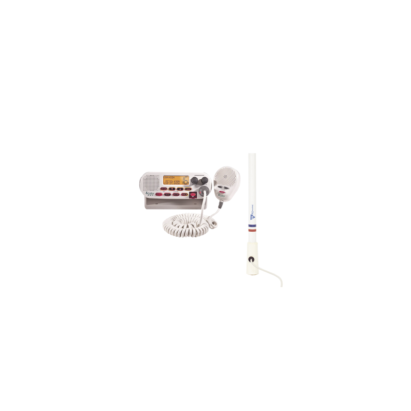 Kit de radio MRF45D | mas antena marina de fibra de vidrio TX-5206-SYS y soporte para antena 4186