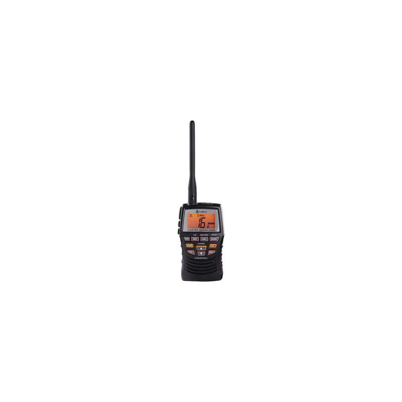 Radio portátil marino flotante y sumergible con potencia de RF de 3 Watts.