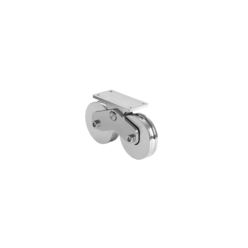 Rueda Doble de 12 cm para Puertas de hasta 1200 kg Canal U | Precio México - Envío Inmediato | LM Soluciones