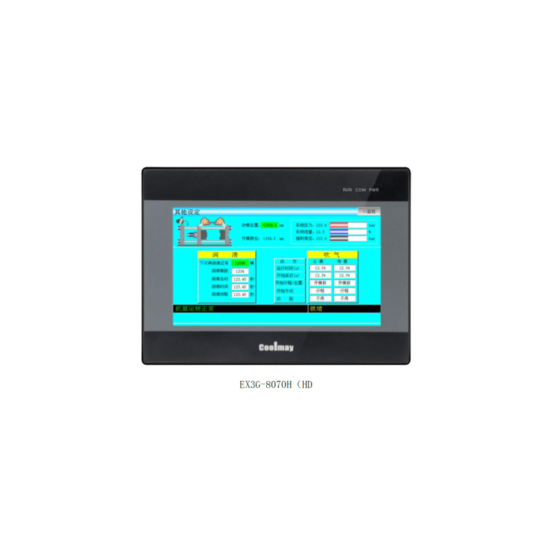 HMI EX3G-8070H-24MR-485P / Pantalla Táctil 7 Pulgadas 800x480 Píxeles / 12 Entradas Digitales / 12 Salidas Digitales / Relay / RS232 + RS485 / USB Data Saving / VCOOL / Software GX Works2 / All-in-One