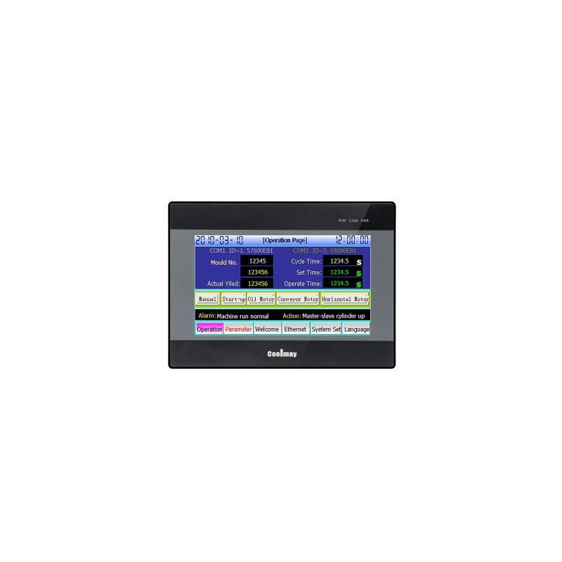 Panel Táctil Industrial EX3S / 7 Pulgadas / 24 Entradas Digitales / 20 Salidas Digitales (12 Transistor 8 Relay) / 4 Entradas Analógicas (2V 2A) / 2 Salidas Analógicas (1V 1A)
