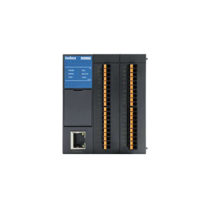 PLC Controlador Lógico Programable / CPU Dual 32-bit / 12 Entradas Digitales / 12 Salidas Transistor / 4 Entradas Analógicas / 4 Salidas Analógicas / Ethernet + CAN + RS485 / Control de Movimiento 200KHz / Expansión 31 M&oa