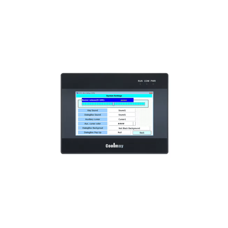Panel HMI Táctil 4.3 Pulgadas / Resolución 480x272 píxeles / Interfaces RS232 + RS485 / Puerto Ethernet / Puerto USB / Software VCool Programming