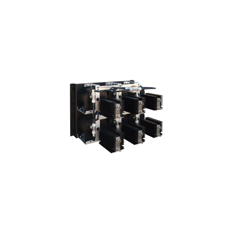 Combinador de Cerámica en Panel/ Rack 19", 851-869 MHz, 3 Canales, 150 kHz de Sep. min, N Hembras / DIN 7-16 Hem.