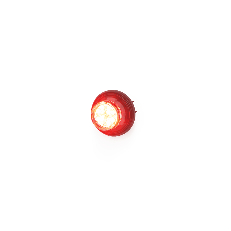 Estrobo Oculto de 12 LED, Rojo/Claro, Bisel Negro, Lente Transparente