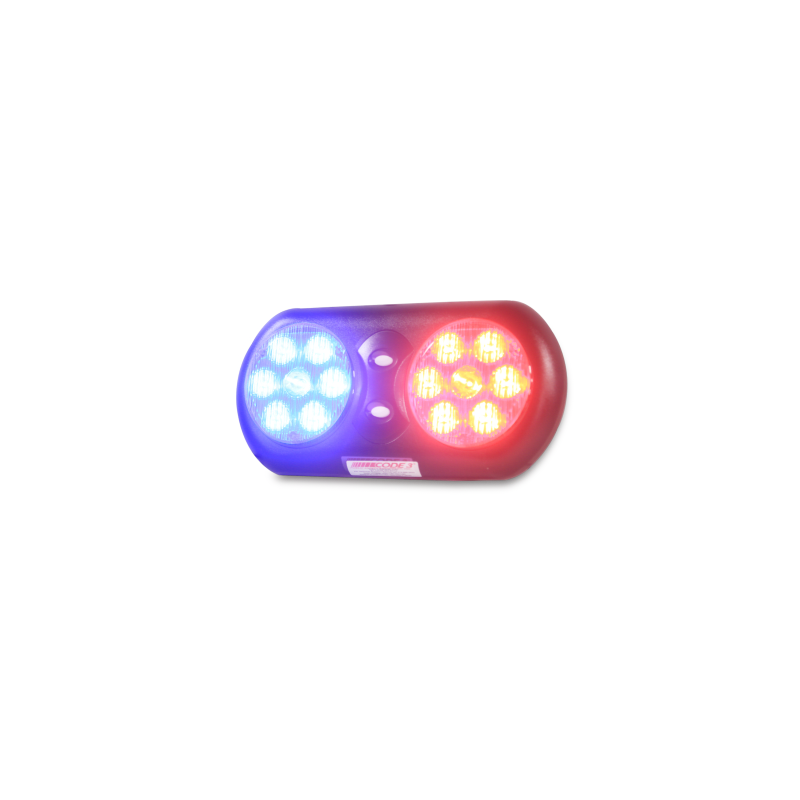 Visera Interior Rojo/Azul 11" de 14 LED con velcro para anclaje en la visera del vehículo, Lente de color