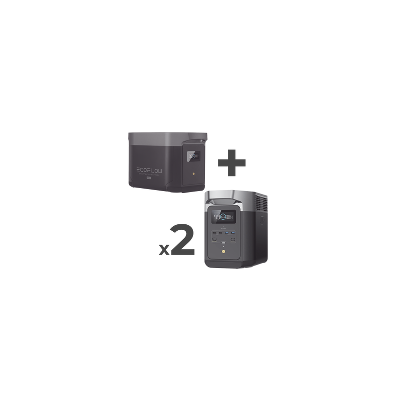 Kit Estación Energía Portátil 2048Wh + 2 Baterías 6144Wh Eco