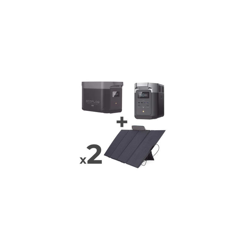 Kit Estación Energía Portátil 2048Wh + Batería + Paneles 400