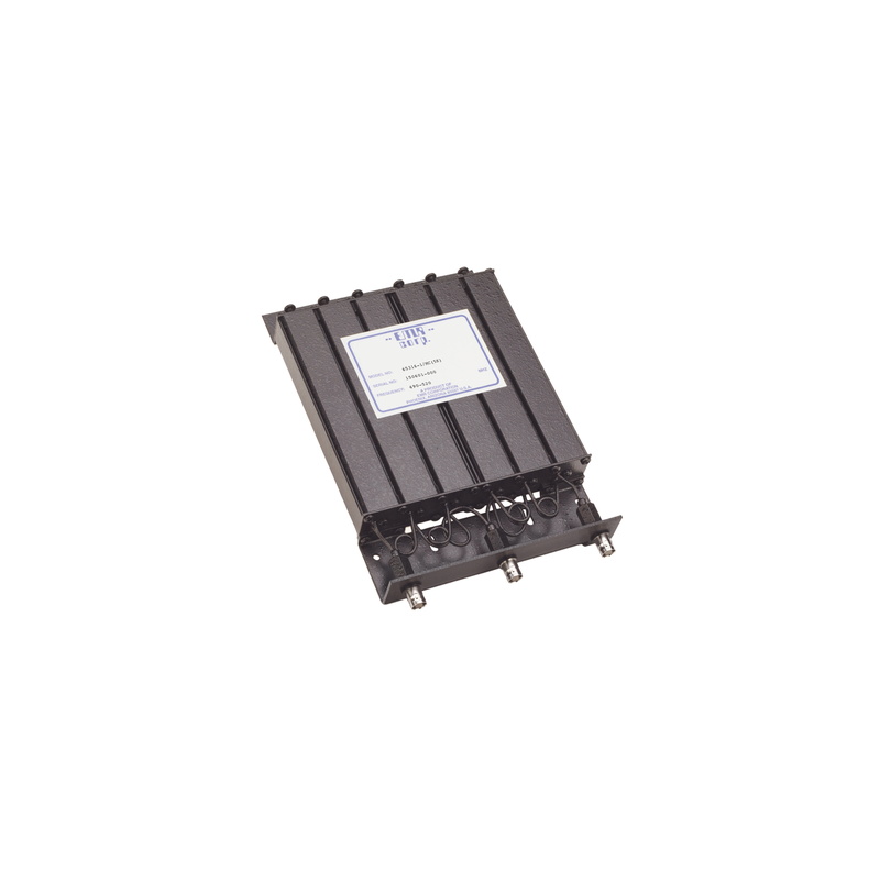 Duplexer Compacto de Rechazo de Banda, 480-512 MHz, 4.6 a 6 MHz Sep. Tx-Rx, 50 Watt, BNC Hembra.
