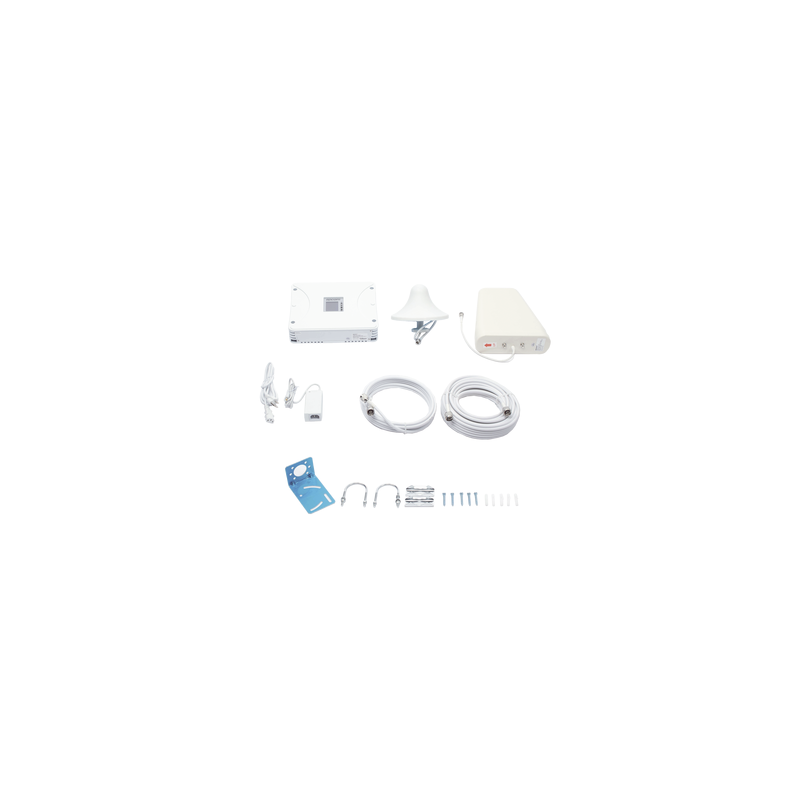 Kit Amplificador de Señal Celular 2G, 3G, 4G y 5G / Mejora llamadas convencionales y VoLTE / Amplifica señal de TELCEL, AT&T, MOVISTAR, BAIT,DiRi y más / Cubre hasta 300 m² con una antena y hasta 900 m² con 3 antenas.