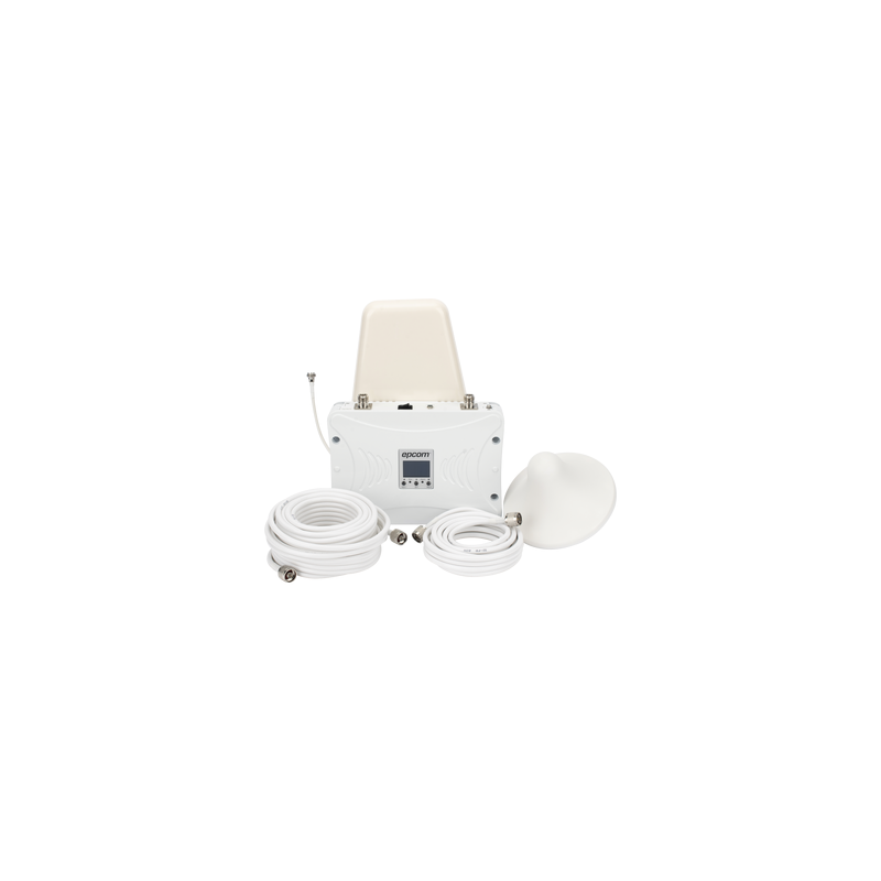 Kit Amplificador de Señal Celular 2G, 3G y 4G / Mejora llamadas convencionales y VoLTE / Amplifica señal de TELCEL, AT&T y MOVISTAR / Cubre hasta 300 m² con una antena y hasta 900 m² con 3 antenas.