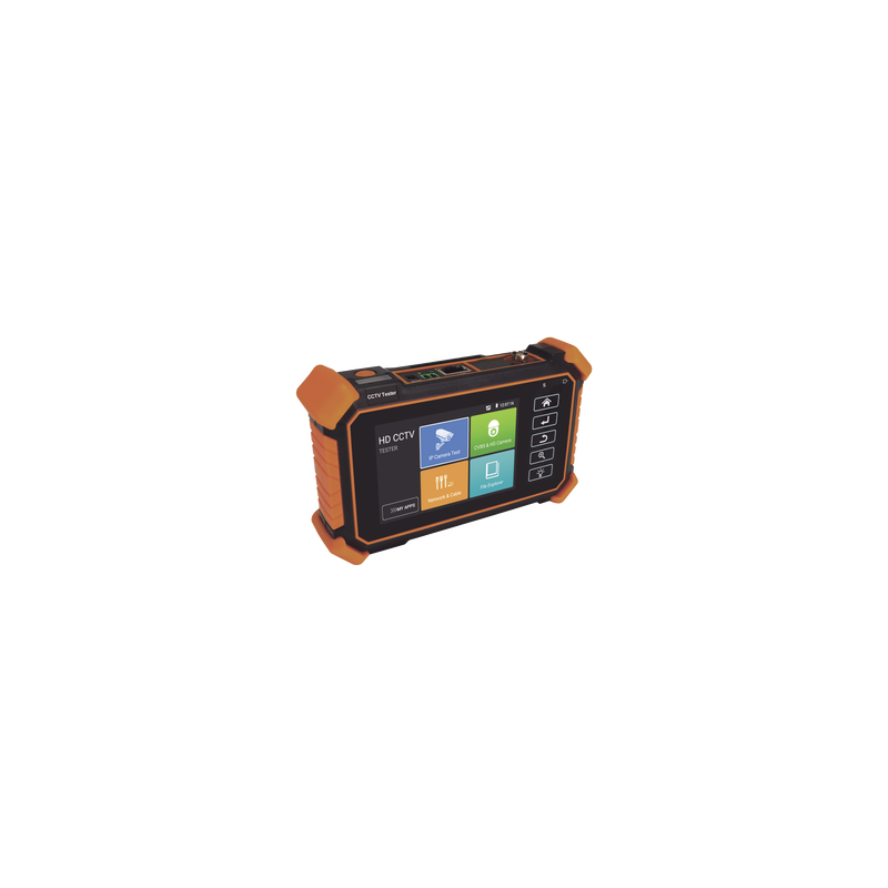 Probador de Vídeo de muñeca / Soporta ONVIF, 8K, H.264 y H.265 / TVI de 8 MP, CVI de 8 MP, y  AHD de 8 MP / Salida de energía  DC12V 3A, 48V PoE 25.5W / Admite RS485 / Prueba de audio TVI 5.0 / Prueba de cable UTP, RJ45 TDR