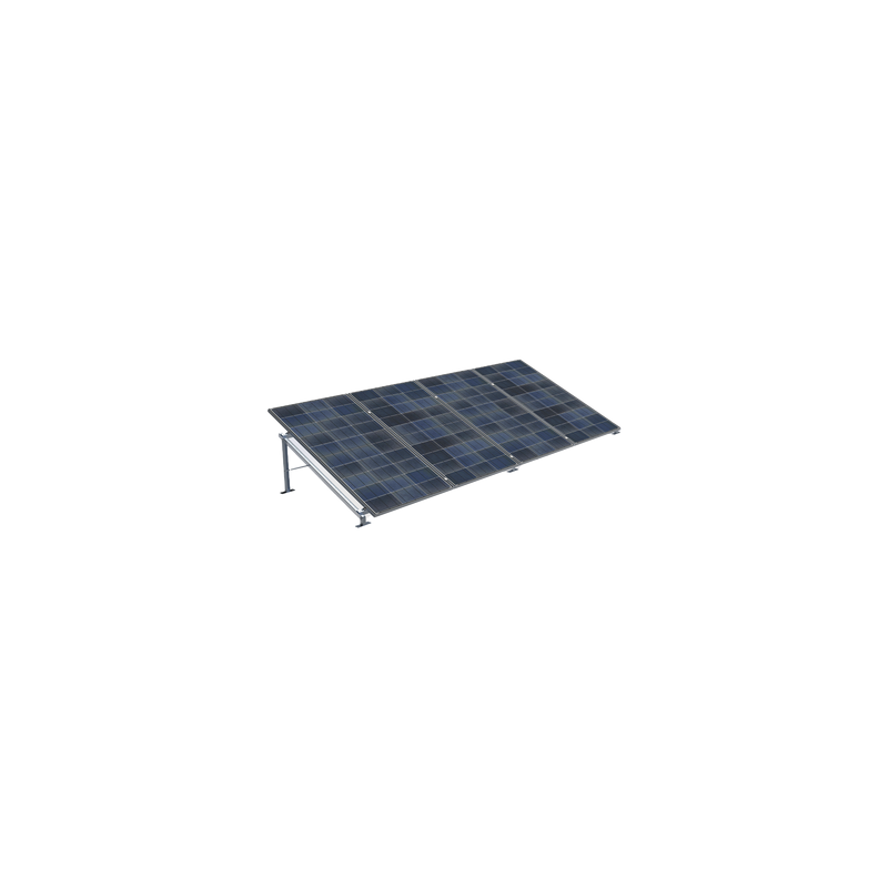 Montaje de Piso para 4 Paneles Solares | LM Soluciones