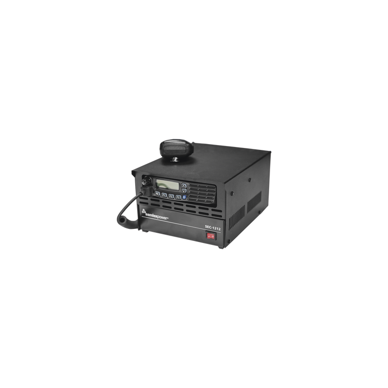 Gabinete para Radios ICOM Serie 121/221/121S/221S/M/5013 compatible con Fuente de Poder SEC (Fuente y Radio NO incluidos).