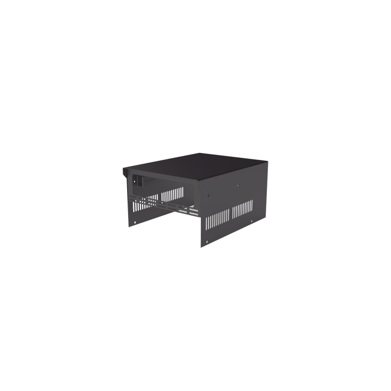 Gabinete de acero en color negro, para usar como base con radio aéreo IC-A120 y fuente de alimentación SEC1223 