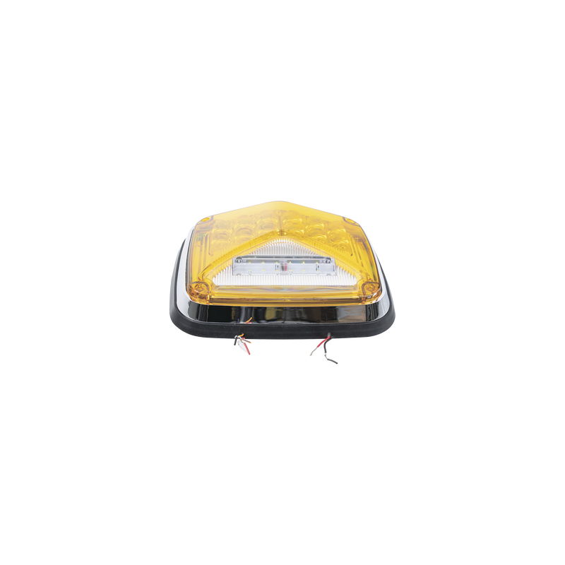 Luz de Advertencia de 8 X 6", Color Ámbar, Con Luz de Trabajo clara, Ideal para Ambulancias