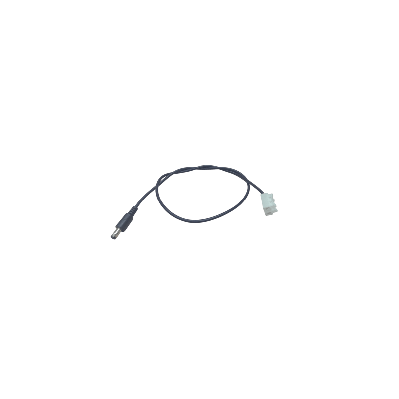 Cable con Conector Macho (Pigtail) | Forro Negro | Terminal Blanca | Alimentación para Vcc con Puntas Libres | Polarizado | Largo 22 cm ( 8.66 Pulgadas)  | Calibre 22AWG.