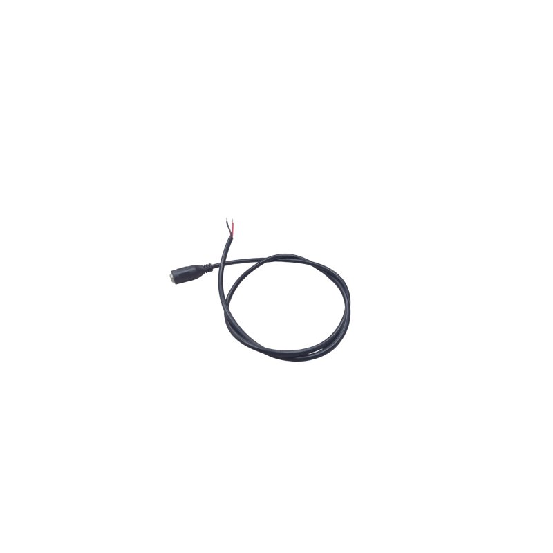 Cable con Conector Macho (Pigtail) / Forro Negro | Alimentación para Vcc con Puntas Libres | Polarizado | Largo 22 cm (8.66 Pulgadas) | Calibre 22AWG.