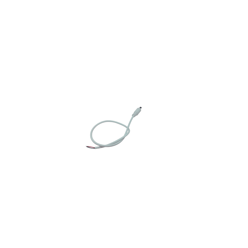 Cable con Conector Macho (Pigtail) | Forro Blanco |  Alimentación para Vcc con Puntas Libres | Polarizado | Largo 22 cm (8.66 Pulgadas) / Calibre 22AWG.