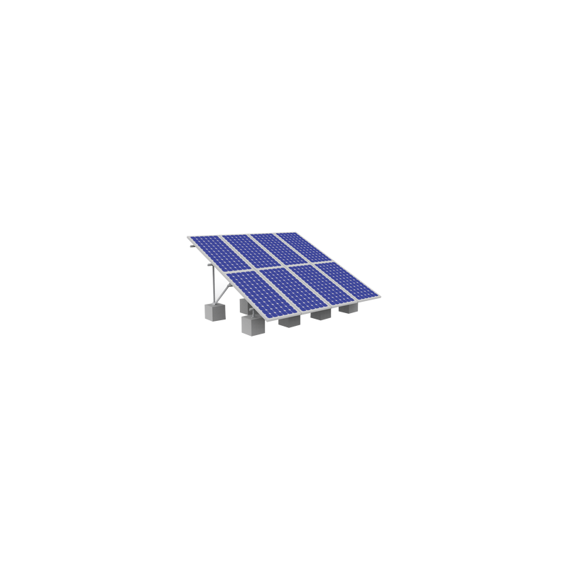 Riel de 2100mm para Panel Solar, Espesor 40mm, Vel. Viento 1